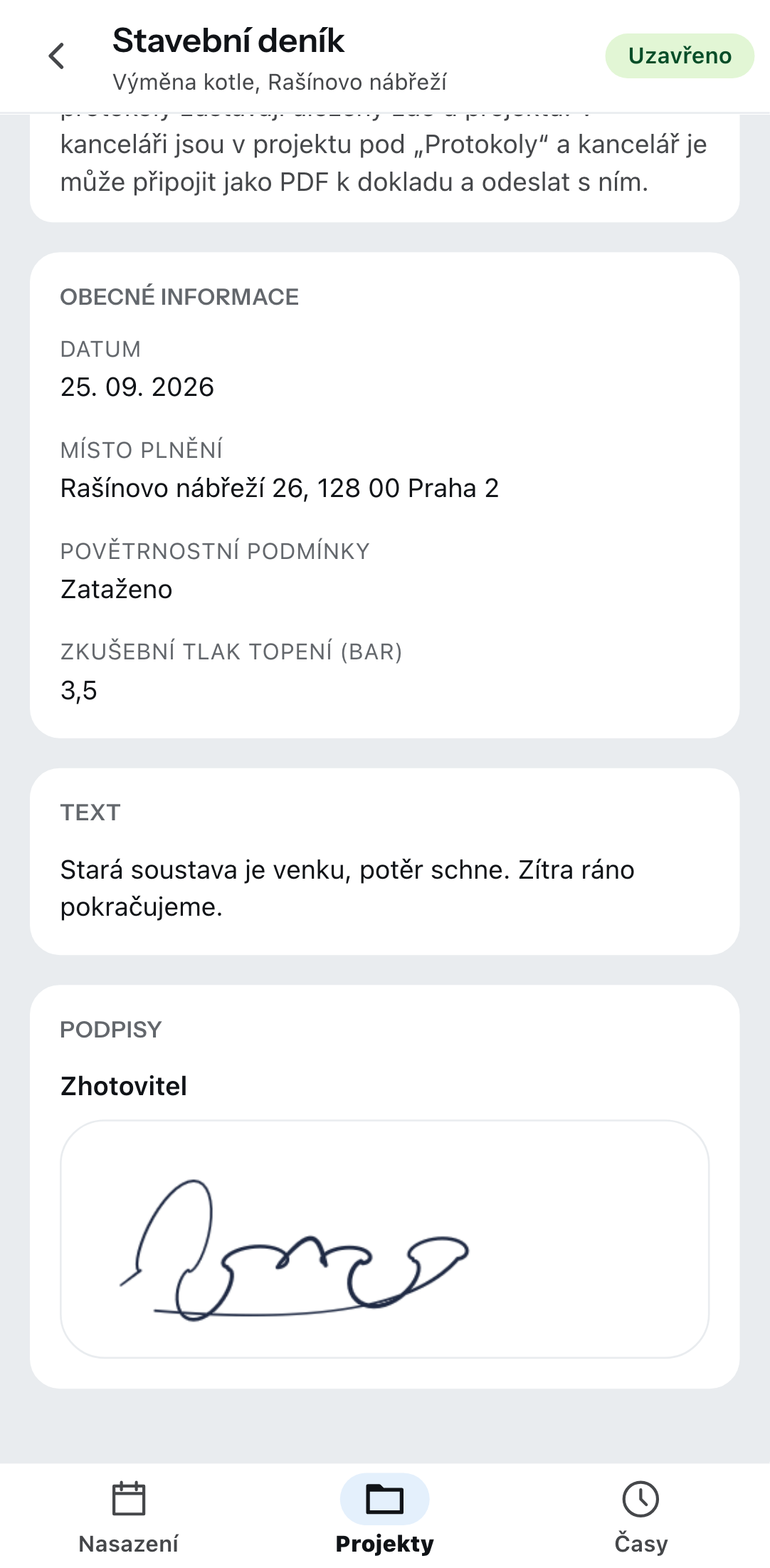 Protokol v telefonu