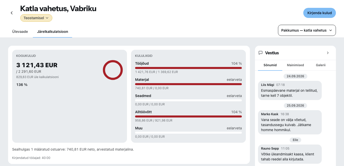 Projekti järelkalkulatsioon