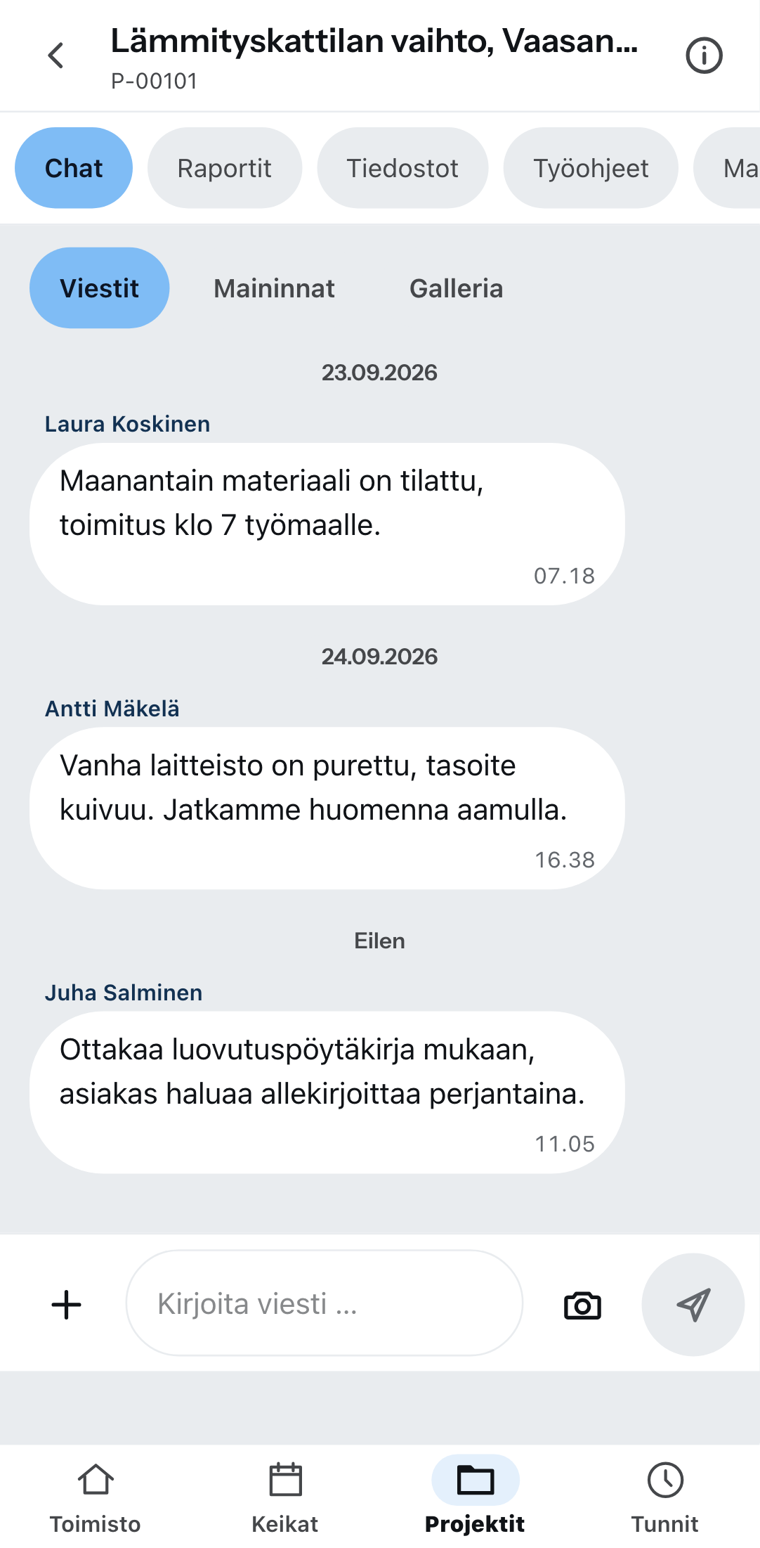 Projekti puhelimessa