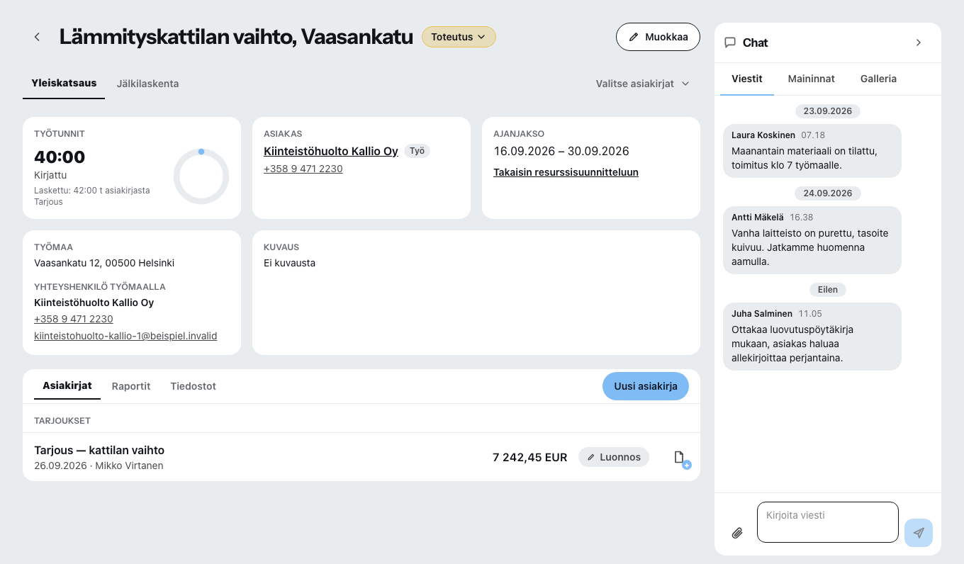 Projekti näkymässään