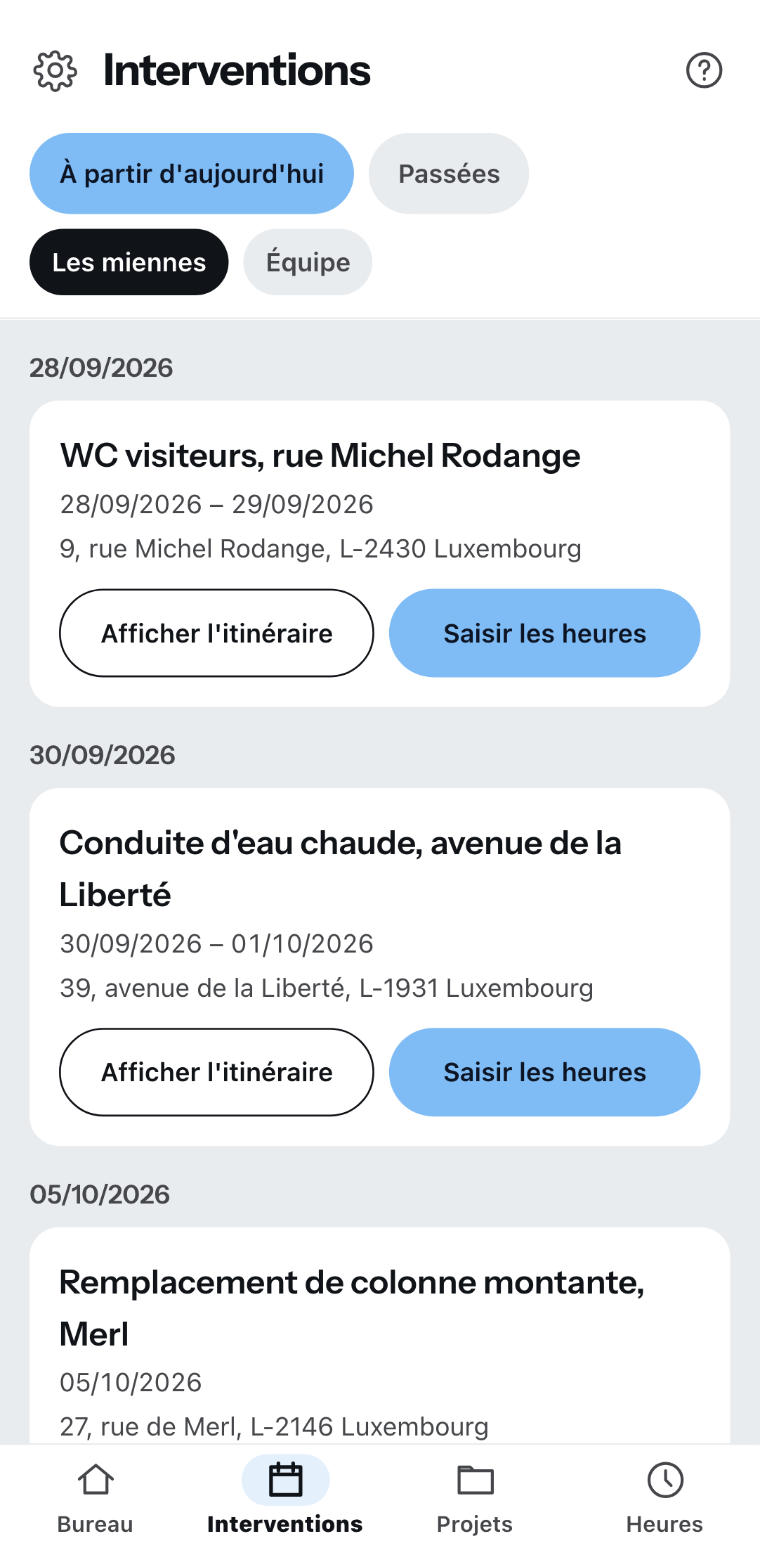 Les interventions sur le téléphone
