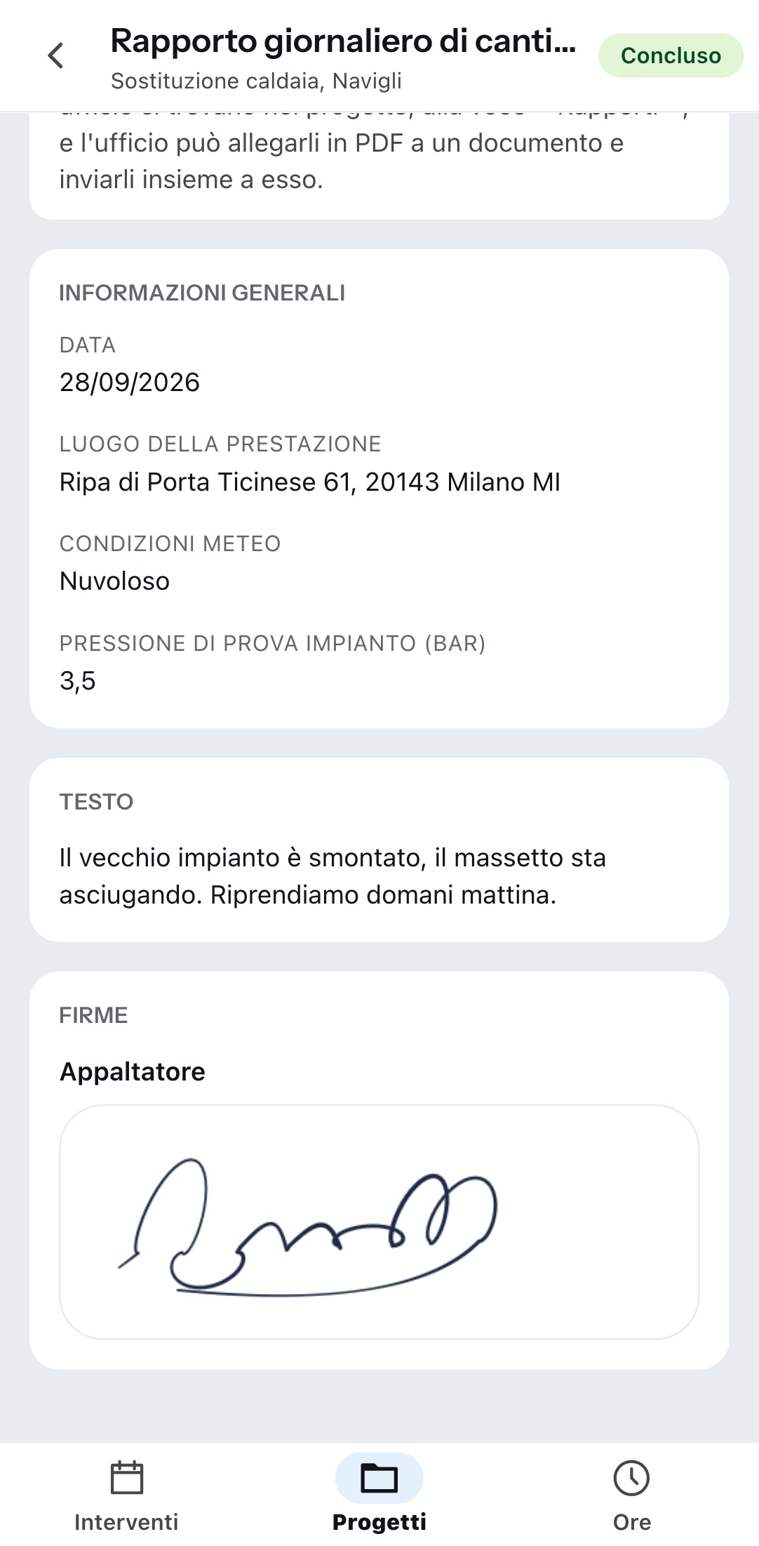 Un rapporto sul telefono