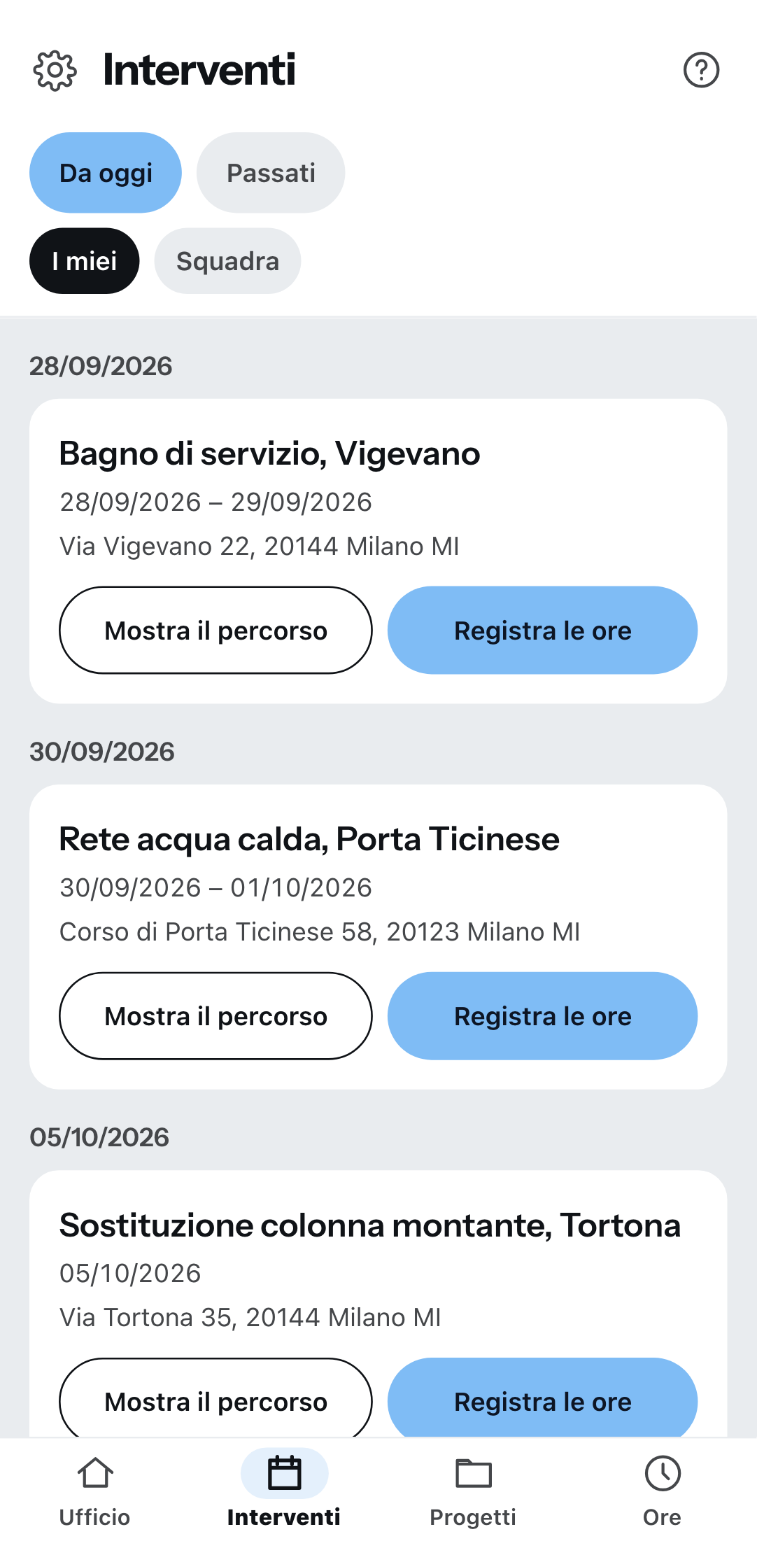 Gli interventi della giornata sul telefono