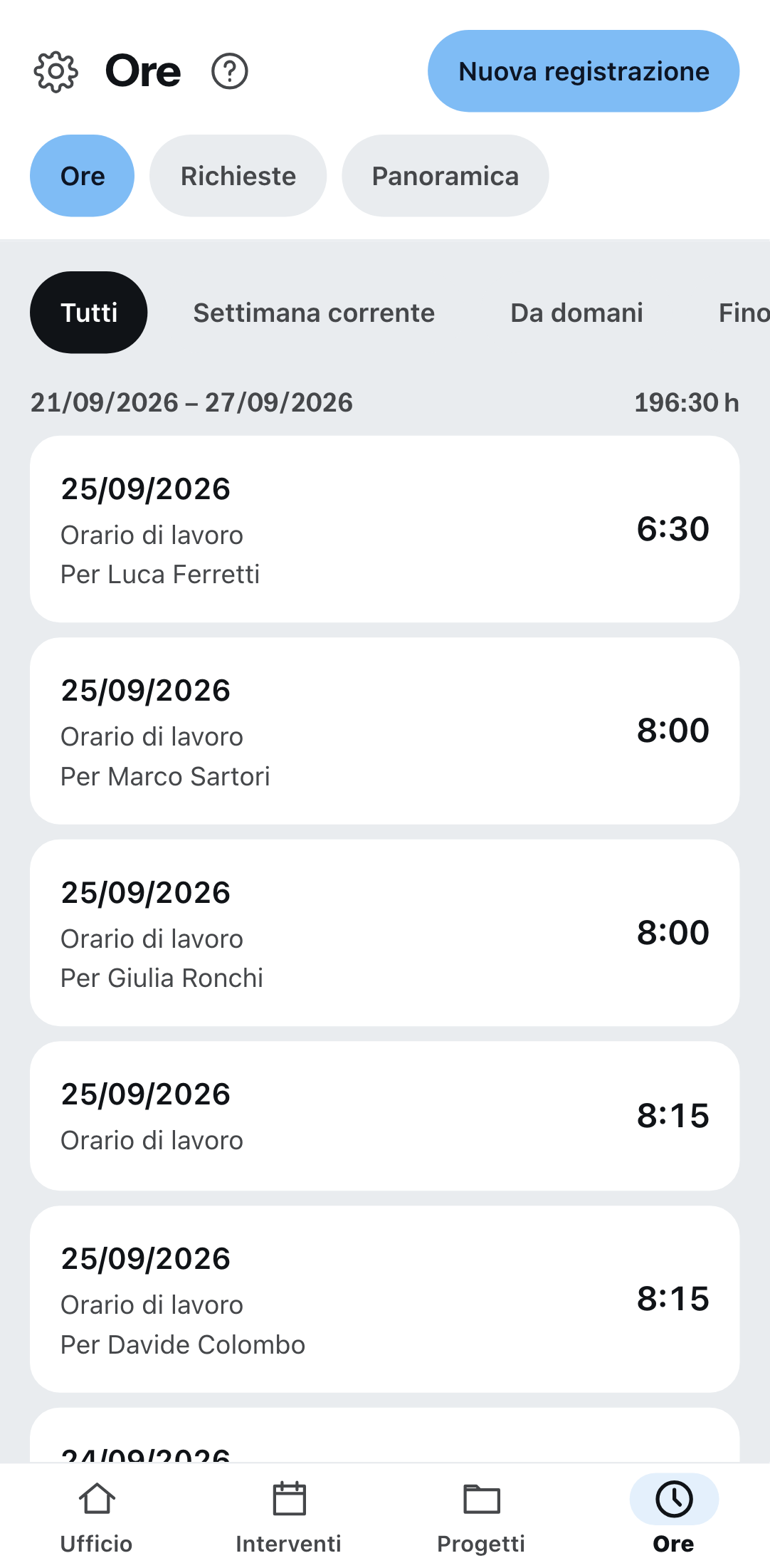 Il rilevamento delle ore sul telefono