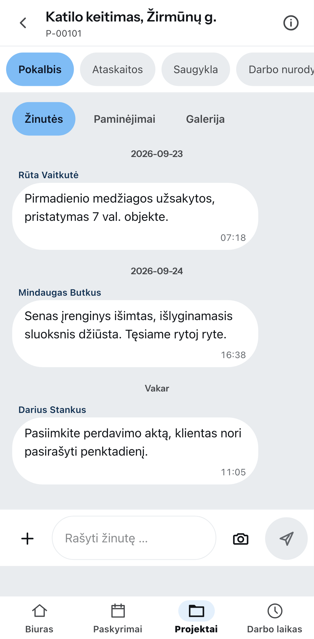 Projektas telefone