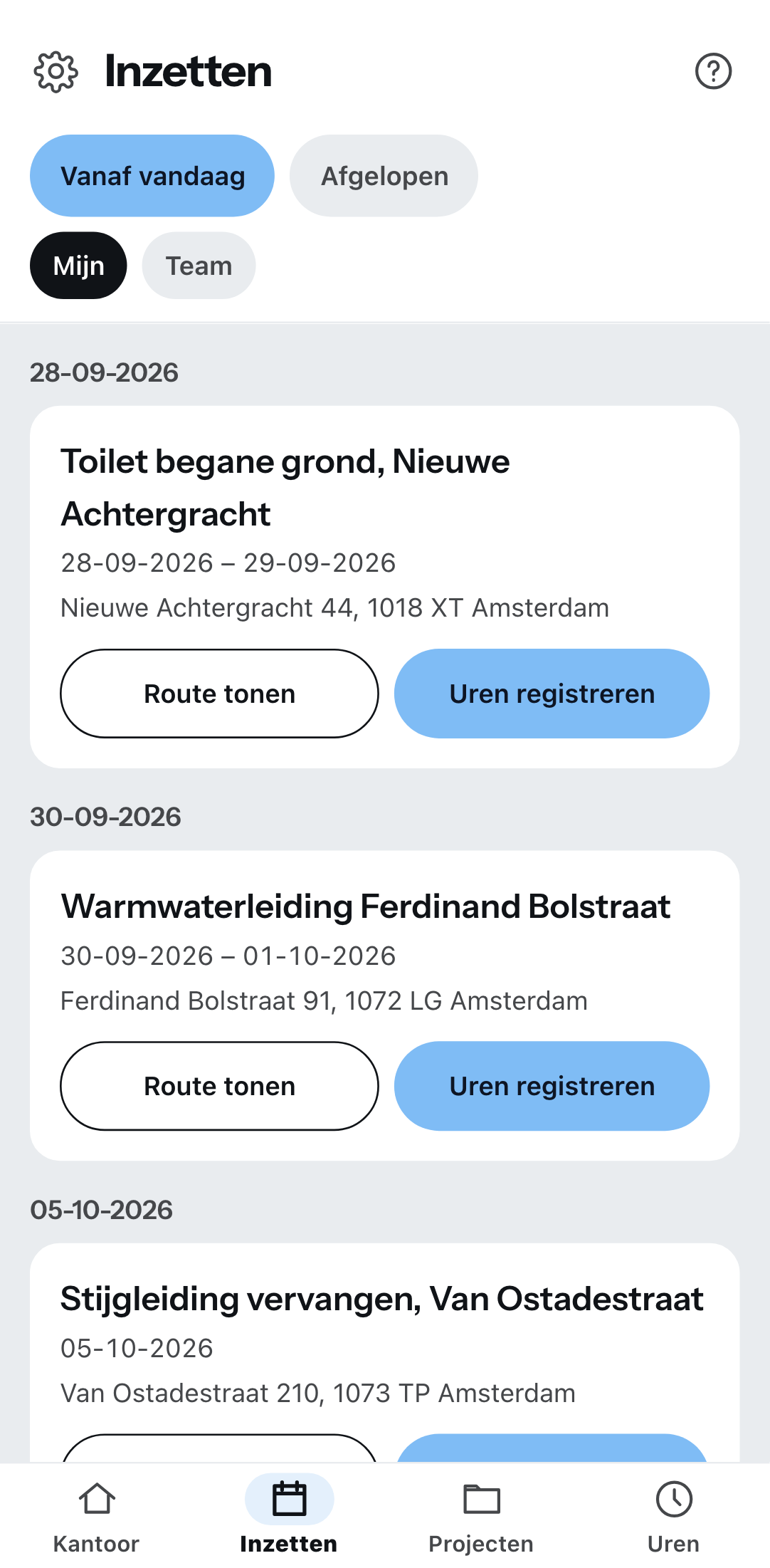 De inzetten op de telefoon