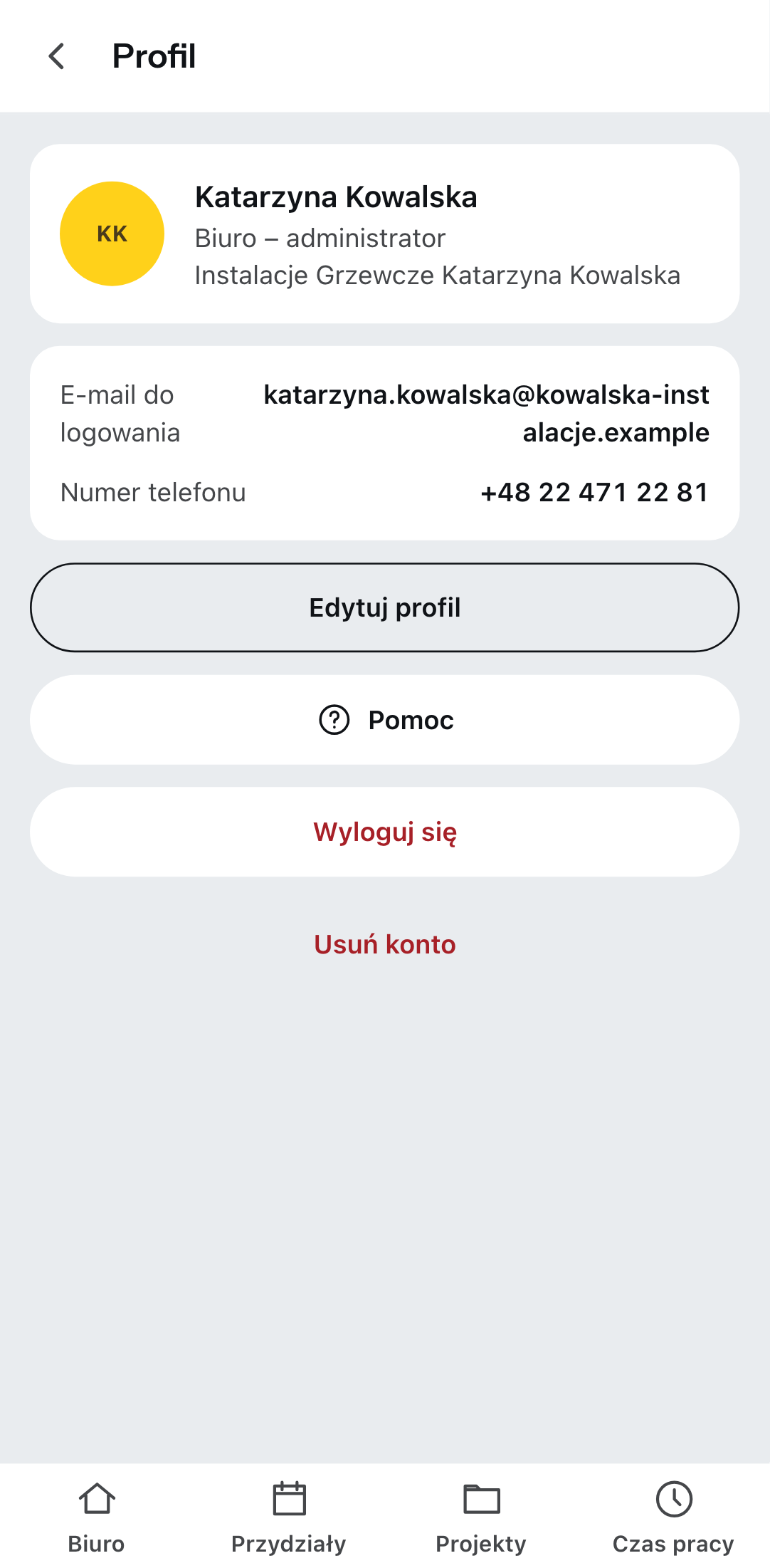 Profil za kołem zębatym