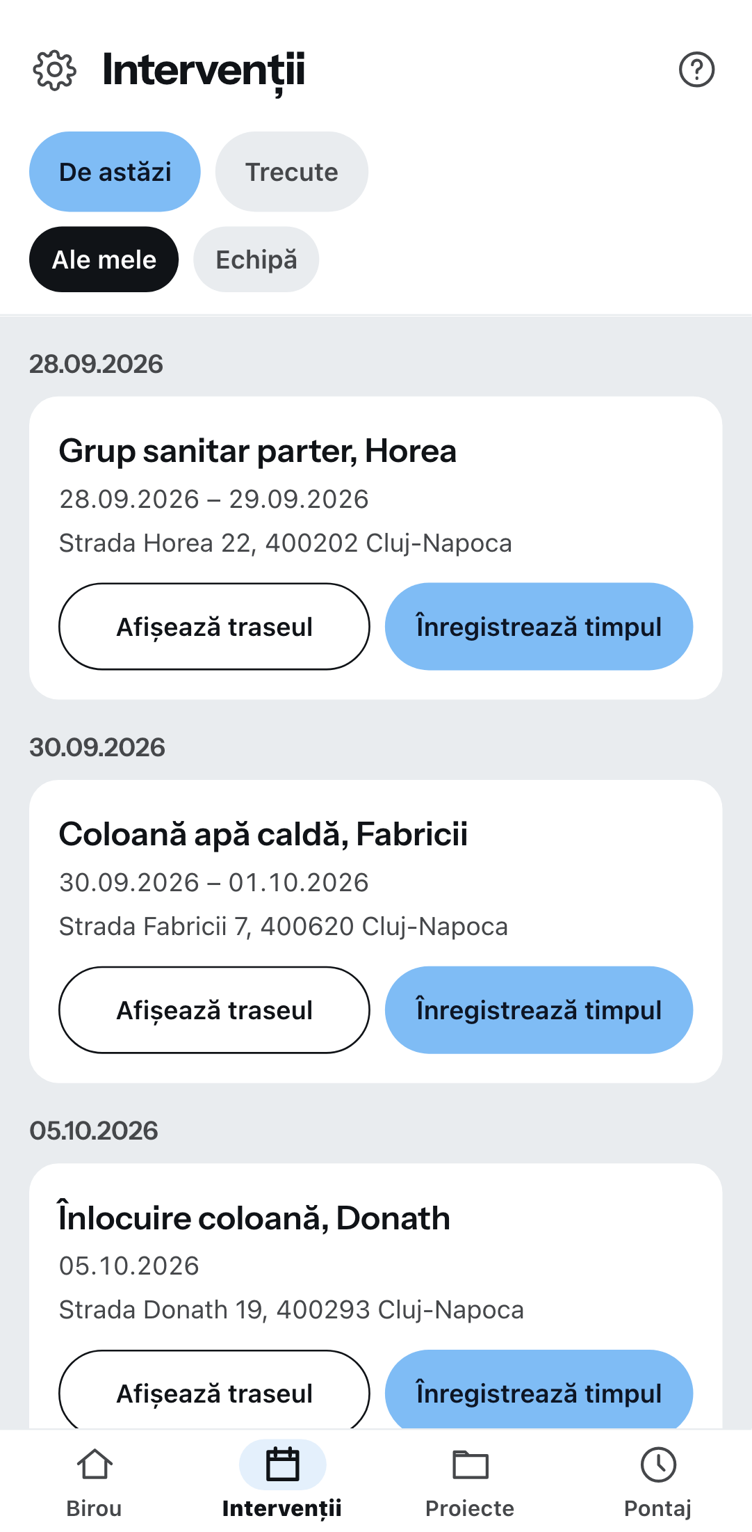 Intervențiile pe telefon