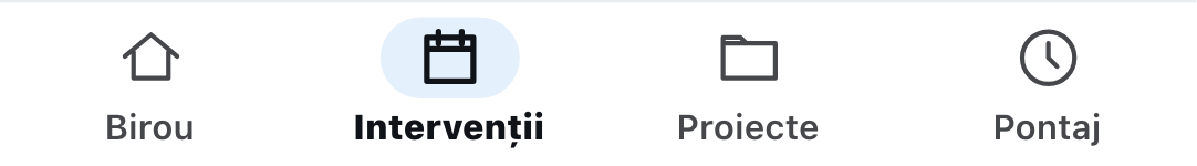 Bara de jos a aplicației Zirko