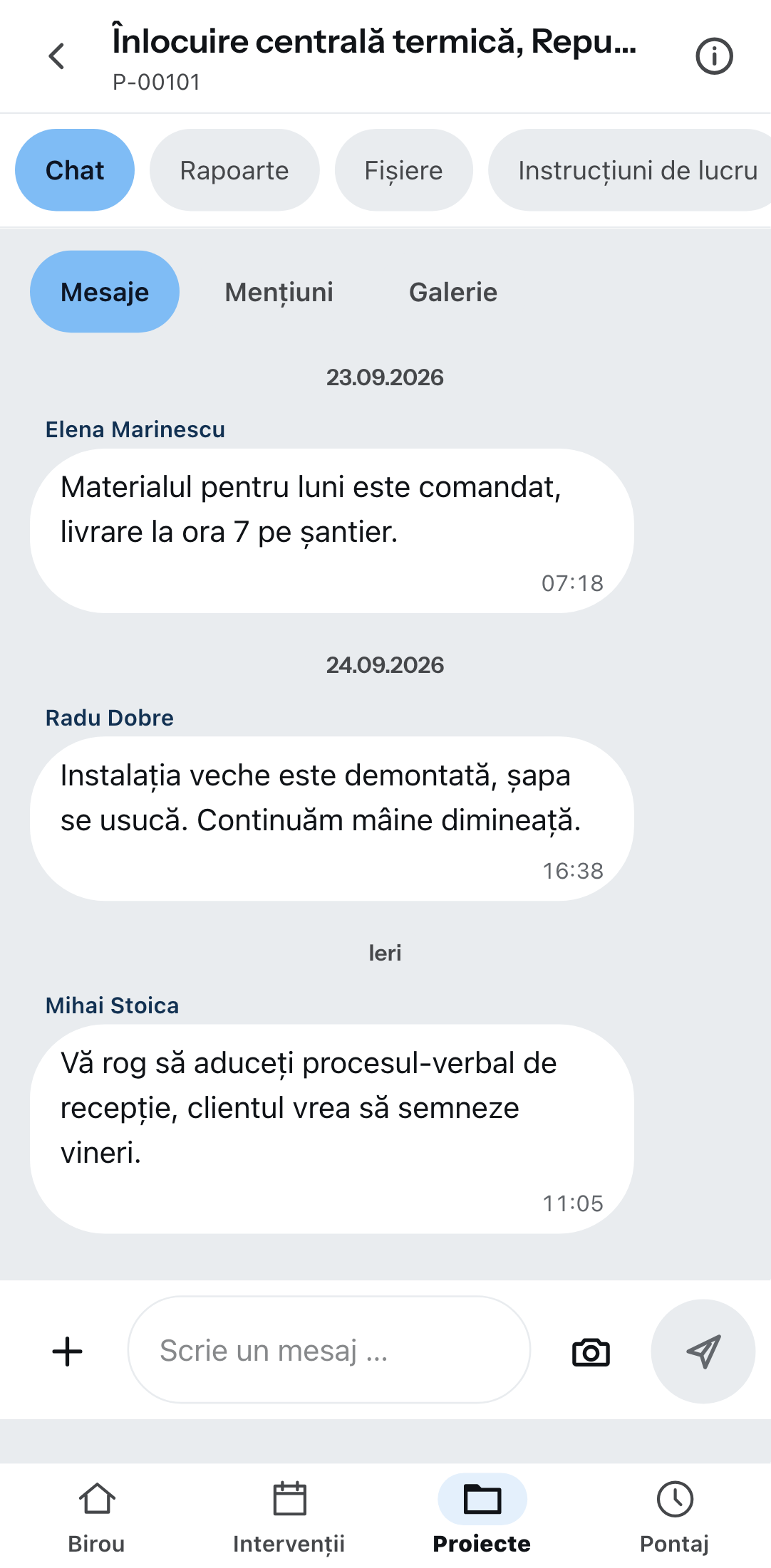 Un proiect pe telefon