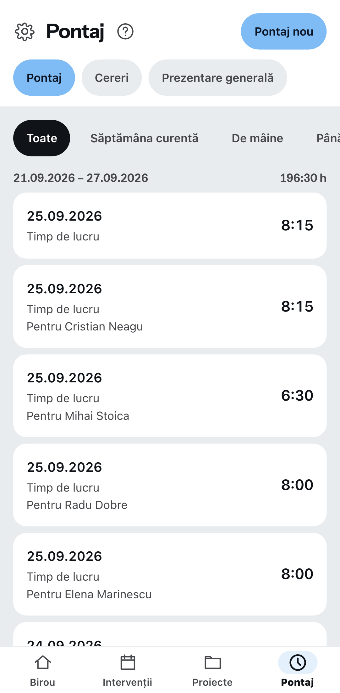 Pontajul pe telefon