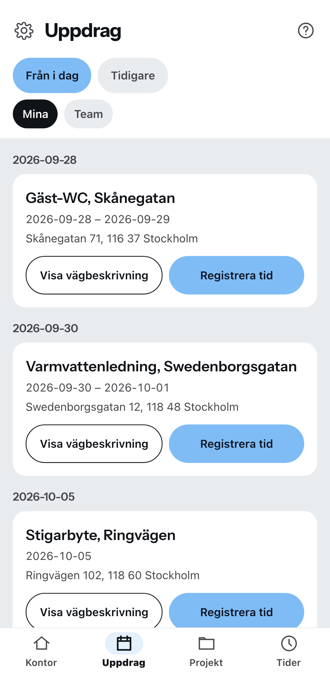 Uppdragen på telefonen